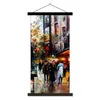 MuchoWow® Textilposter Gemälde - Stadt - Öl 60x120 cm mit Produktbild-Vorschau 1