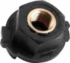 A close-up, studio shot of a black oil drain and fill adapter with a gold threaded insert. Podgląd zdjęcia produktu