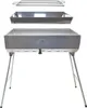 A disassembled stainless steel grill with its components laid out. Produktbild-Vorschau