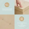 A collage showing different close-ups and features of a beige storage ottoman. Anteprima dell’immagine prodotto