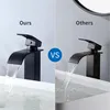 Auralum MAX Wasserhahn Bad Schwarz,Wasserfall Produktbild-Vorschau 5