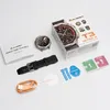 A flat lay of a KOSPET smartwatch and its accessories, including the box, manual, charging cable, and screen protectors. Produktbild-Vorschau