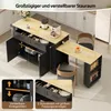 Îlot de cuisine Flieks avec plan de travail extensible, Voir les images du produit 7
