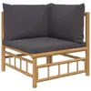 vidaXL Garten-Ecksofas mit Dunkelgrauen Kissen 2 Stk. Produktbild-Vorschau 3
