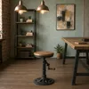 Barhocker mit Kurbel verstellbar im Vintage-Stil Zunor Produktbild-Vorschau 6
