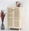 Vollholzregal mit handgefertigtem Rattan "SENSE" Großes Produktbild-Vorschau 2