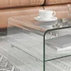 vidaXL Couchtisch Transparent 98×45×31 cm Hartglas Produktbild-Vorschau 1