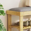 Ławka na buty HOMCOM z siedziskiem, bambusowa ławka z Podgląd zdjęcia produktu 9
