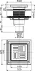 Technical drawing with dimensions of a floor drain. Anteprima dell’immagine prodotto