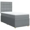 Boxspringbett mit Matratze Hellgrau 100x200 cm Stoff Produktbild-Vorschau 3