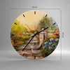 Wanduhr - Rund - Glasuhr - Garten Blumen Sommer - 30x30cm - Produktbild-Vorschau 3