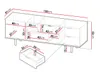A diagram showing the dimensions of a TV lowboard. Náhled obrázku produktu