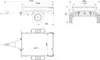 Technical drawings of a small trailer with dimensions indicated. Produktbild-Vorschau