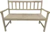 A light gray wooden garden bench with a slatted seat and backrest, shown from the front against a white background. Produktbild-Vorschau