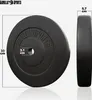 A black weight plate with dimensions and brand logo. Náhled obrázku produktu