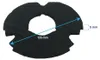 A black circular filter with a hole in the center, featuring measurement indicators. Produktbild-Vorschau