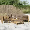 vidaXL 8-dielna záhradná súprava s vankúšmi Taupe Bamboo Náhľad obrázku produktu 2