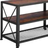 A close-up shot of a rustic-style industrial media console with two shelves. Náhled obrázku produktu