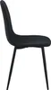 A side view of a black dining chair with metal legs, isolated on a white background. Produktbild-Vorschau