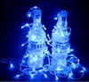 Two glass bottles wrapped in blue LED string lights against a dark background. Náhled obrázku produktu
