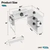 Scrivania da ufficio a forma di L 107 cm con supporto per Anteprima dell’immagine prodotto 6