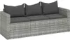 vidaXL Gartensofa, Poly Rattan, 3-Sitzer, mit Kissen, Produktbild-Vorschau 4