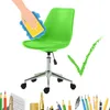 A green office chair is being cleaned with a sponge, with a checkmark indicating approval. Voir les images du produit