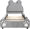 A child's bed with a bear-ear shaped headboard and paw print details on the footboard. Náhľad obrázku produktu