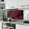 Küchenrückwand Spritzschutz Glas mit Motiv Rosenmuster Produktbild-Vorschau 2