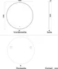 Technical drawings of a round mirror showing front, side, and back views with dimensions. Produktbild-Vorschau