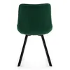 The back view of a green upholstered chair with black metal legs. Podgląd zdjęcia produktu