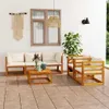 vidaXL 6-tlg. Garten-Lounge-Set mit Auflagen Creme Produktbild-Vorschau 2