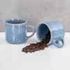 6er Set Steingut Becher 350ml Tasse Blau Kaffeetassen Produktbild-Vorschau 6