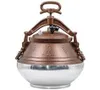 A traditional pressure cooker with a bronze-colored lid and a silver-colored base, set against a white background. Anteprima dell’immagine prodotto