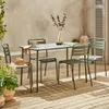 sweeek - Gartentisch + 4 Stühle aus Stahl - Khaki Produktbild-Vorschau 2