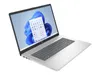 A silver HP laptop with its screen displaying the Windows 11 interface, shown from a diagonal angle against a white background. Produktbild-Vorschau