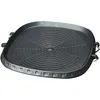 A square grill pan with a circular grid pattern on a white background. Produktbild-Vorschau