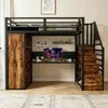 Flieks Etagenbett Metallbett 90x200cm mit Schreibtisch und Produktbild-Vorschau 3