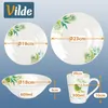 Vilde | Geschirrset - Weiß Grün - 16 Teile - aus Porzellan Produktbild-Vorschau 5