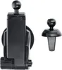 A black car phone holder with a suction cup mount and a separate air vent mount attachment, shown against a white background. Produktbild-Vorschau
