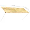 vidaXL Wysuwana markiza 250×150 cm Żółto-biała Podgląd zdjęcia produktu 8