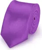 Krawatte Lila slim aus Polyester einfarbig uni schmale 5 cm Produktbild-Vorschau 1