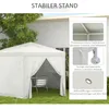 A white gazebo in a garden setting, with close-up insets detailing its features. Produktbild-Vorschau