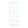 A tall, clear glass display cabinet with a white base and top, shown against a white background. Náhled obrázku produktu