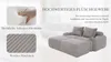 Modulares Cordsofa - 2-Sitzer mit 2 Hockern, Khaki-Hellgrau Produktbild-Vorschau 17