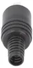 A close-up, isolated shot of a black speaker plug with ribbed texture and a screw terminal. Produktbild-Vorschau
