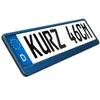 2 Stück Kennzeichenhalter kurz 46 cm Blau Chrom gebürstet Produktbild-Vorschau 2