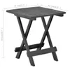 A dark gray folding garden table is shown against a white background with dimensions indicated. Produktbild-Vorschau