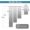 Diagram showing curtain sizes and dimensions. Produktbild-Vorschau