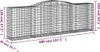 Gabionen mit Hochbogen 10 Stk 400x50x120/140cm Verzinktes Produktbild-Vorschau 6